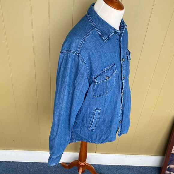 Basic Editions men XL cotton blend button up midweight denim jacket - Picture 4 of 11